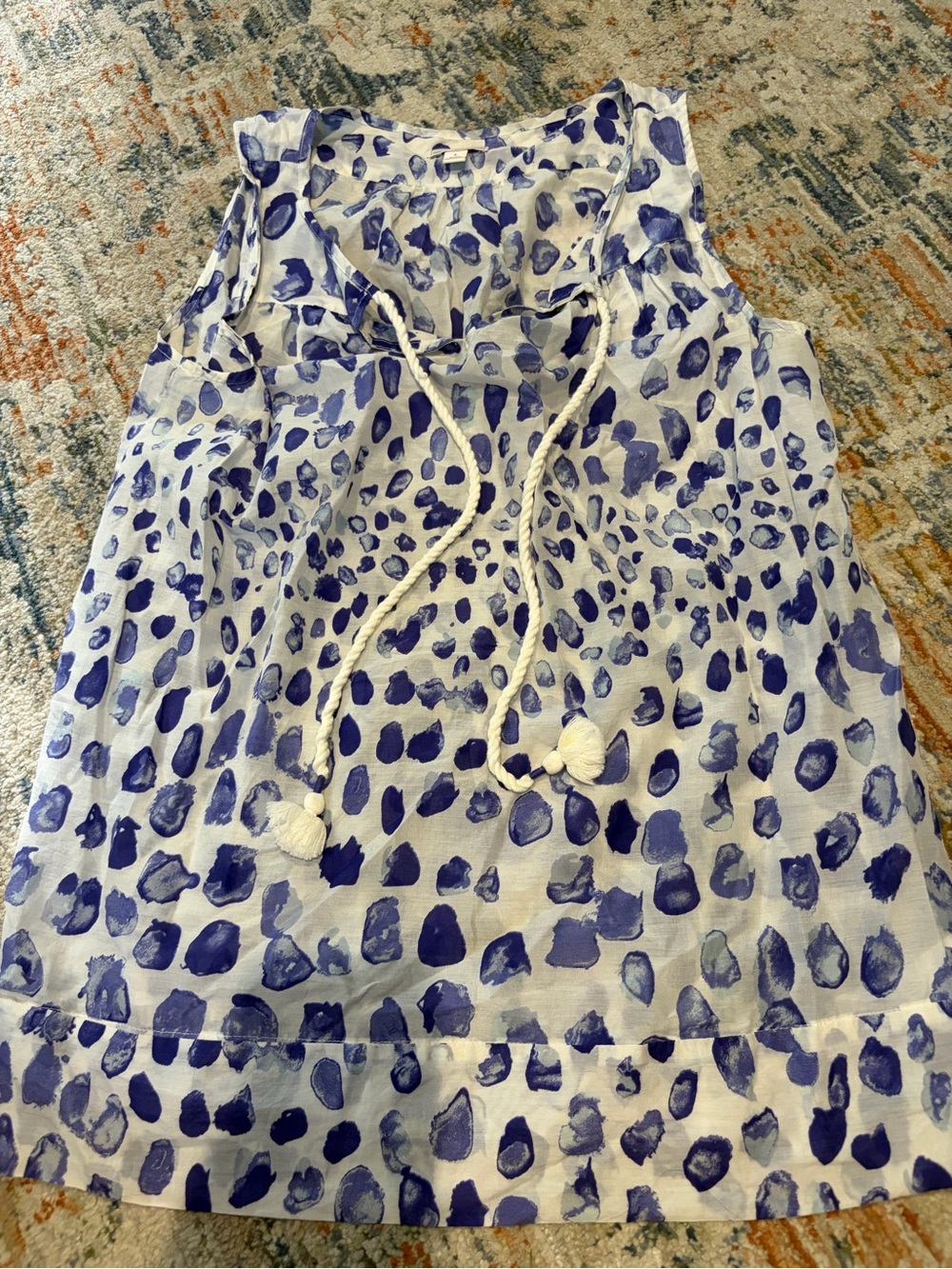 GAP White Blouse with Blue Spot Print